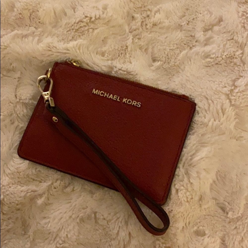Red Michael Kors Wristlet Wallet